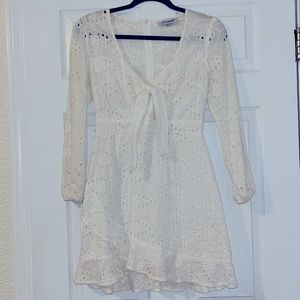 White Lace Mini Dress